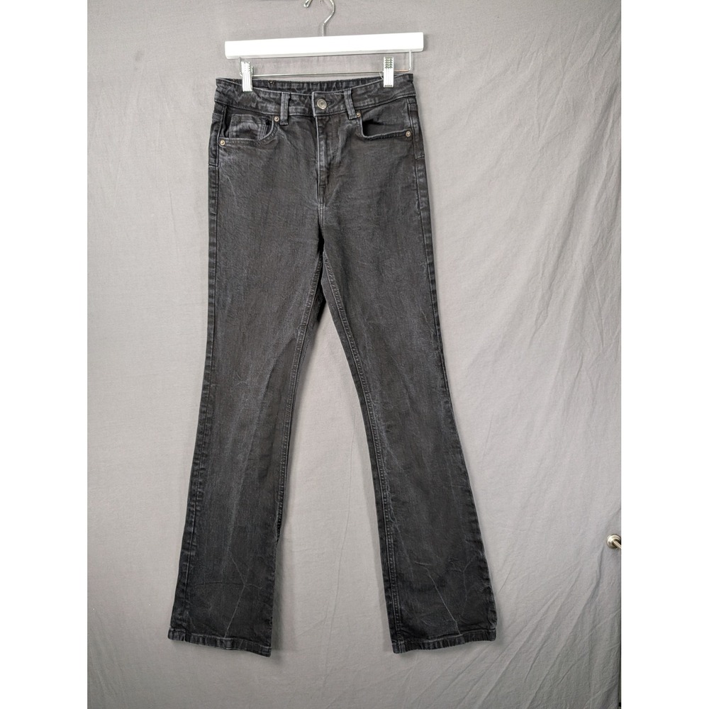 Zara Womens Black High Rise Flare Jeans Size 4